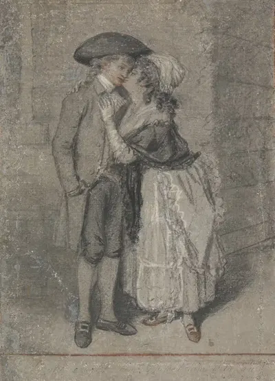 So She Caught Him and Kissed Him (Proverbs, Chapter VII, Verse 13) by John Raphael Smith — digital art print download