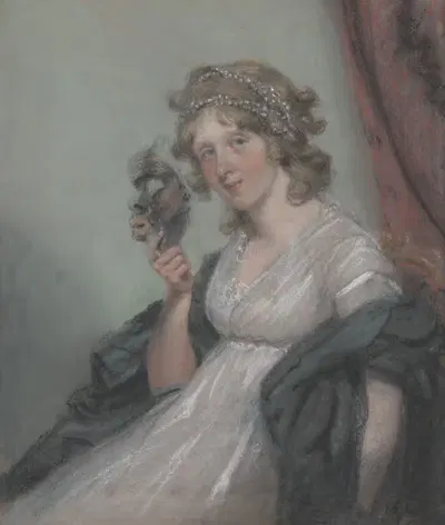Woman Holding a Mask by John Raphael Smith — digital art print download