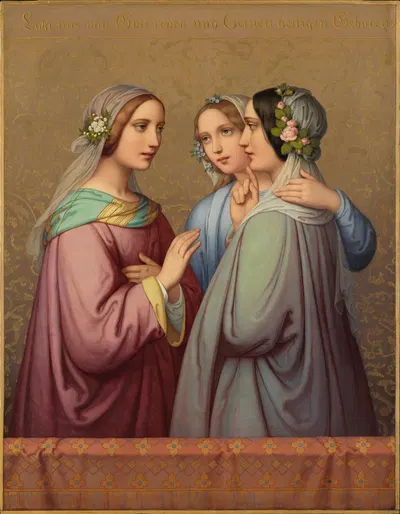 Три девицы by Мари Элленридер, 1849 — digital art print download