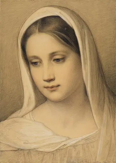 Портрет девушки by Мари Элленридер, 1834 — digital art print download