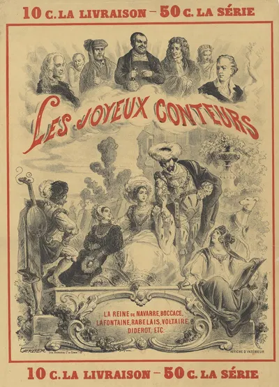 Les joyeux conteurs by J. Gerlier, 1873 — digital art print download