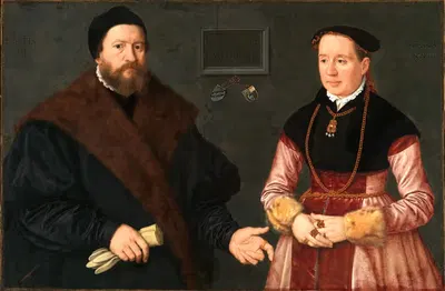 Doppelbildnis Balthasar Dörrer und seine zweite Gattin Magdalena Bayerin by Nicolas Neufchâtel, 1651 — digital art print…