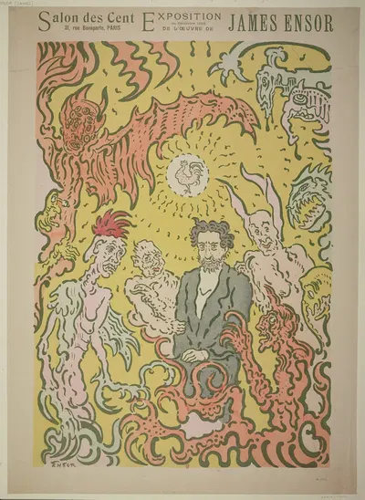 Salon des Cent, Exposition en décembre 1898 de l'oeuvre de James Ensor by James Ensor, 1898 — digital art print download