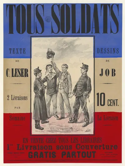 Tous soldats. Texte de Charles Leser by Жоб (Жак-Мари-Гастон Онфруа де Брэвиль), 1892 — digital art print download