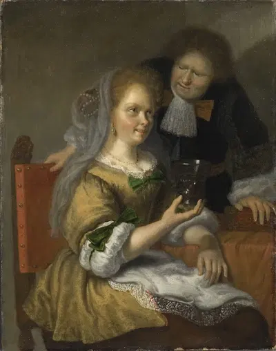 Разговорная сцена by Бартоломеус Матон, 1679 — digital art print download