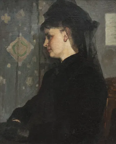Женщина в черном by Берта Вегманн, 1872 — digital art print download