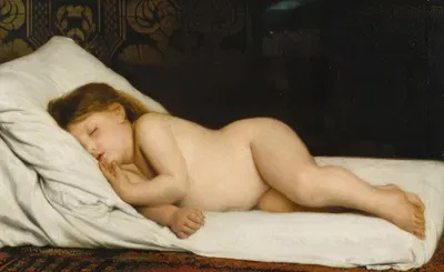 Sleeping child by Émile Lévy, 1871 — digital art print download