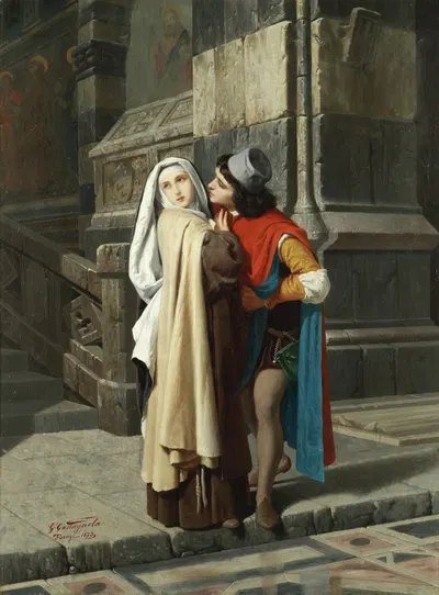 Филиппо Липпи влюбляется в Лукрецию Бути by Габриэле Кастаньола, 1873 — digital art print download
