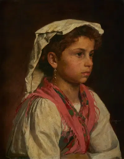 A young Italian girl by Hugo Schubert, 1898 — digital art print download