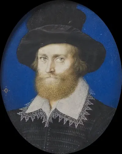 Admiral George Clifford (1558-1605), 3rd earl of Cumberland by Isaac Oliver, 1558-1605 — digital art print download