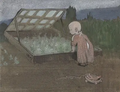 Лиллан у теплицы by Ивар Аросениус, 1907 — digital art print download