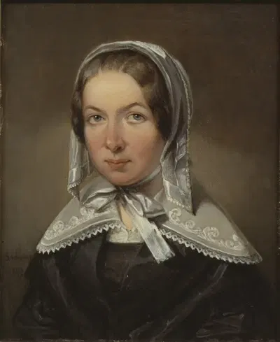 Фредрика Бремер, 1801-1865 by Йохан Густаф Сандберг, 1843 — digital art print download
