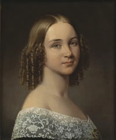 Дженни Линд (1820-1887), певица, замужем за пианистом Отто Голдшмидтом by Йохан Густаф Сандберг, 1820-1887 — digital art…