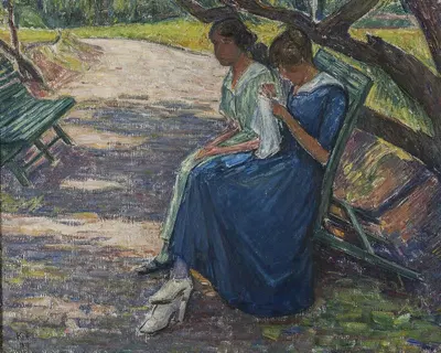 Сиеста в саду by Карл Норстрём, 1917 — digital art print download