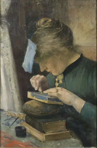 Невеста художника (Текла Линдестрем) by Карл Норстрём, 1885 — digital art print download