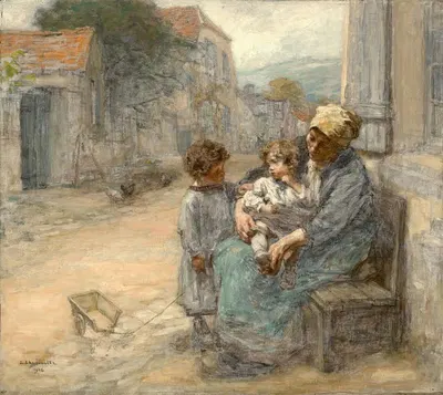 Сестры by Леон Огюст Лермиц, 1904 — digital art print download