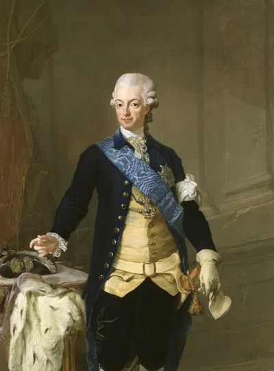 Король Густав III Шведский by Лоренс Паш младший, 1777 — digital art print download