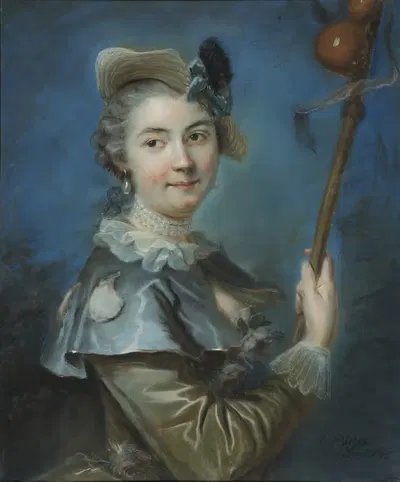 Unknown woman in pilgrim costume by Louis Vigée, 1745 — digital art print download