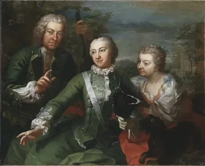 Карл Густав Тессин, Ула Спарре аф Сундби и Бритта Стине Спарре by Мартин ван Мейтенс, 1736 — digital art print download