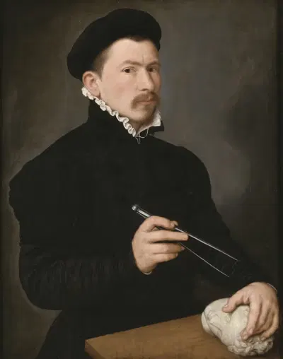 Portrait of a sculptor by Nicolas Neufchâtel — digital art print download