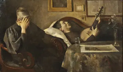 Gravity. Interior by Peter Alfred Schou, 1890 — digital art print download