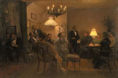 Ужин в моем доме by Вигго Йохансен, 1899 — digital art print download
