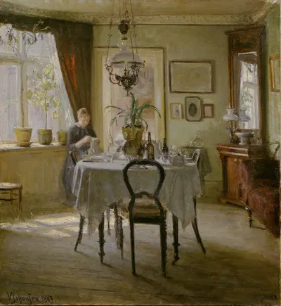 Солнечный свет в столовой by Вигго Йохансен, 1889 — digital art print download