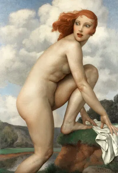 Удивленная купальщица by Адриен Тевено — digital art print download