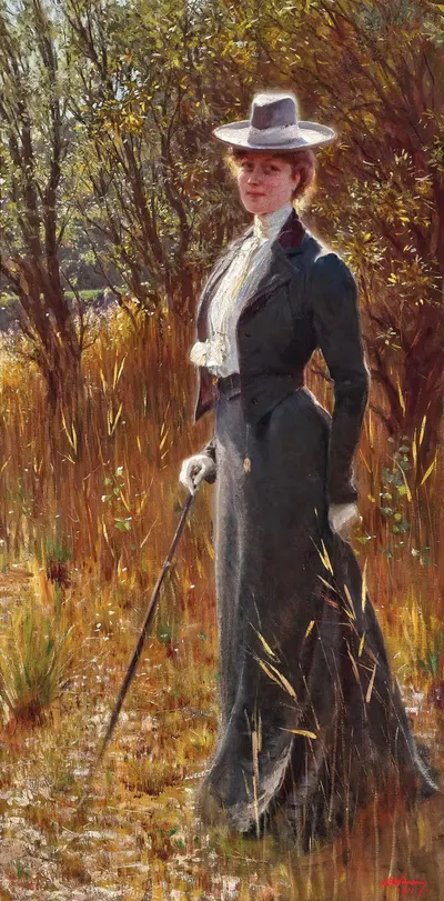 Прогулка весной by Алойс Ханс Шрам, 1901 — digital art print download