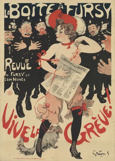 La Boîte à Fursy. Revue de Fursy et Léon Nunès. Vive la grève by Jules-Alexandre Grün, 1901 — digital art print download