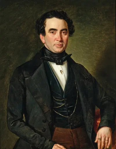 Portrait of a gentleman by Andreas Hall, 1844 — digital art print download