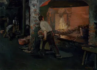 Перед окончанием работы by Доминик Скутецкий, 1913 — digital art print download