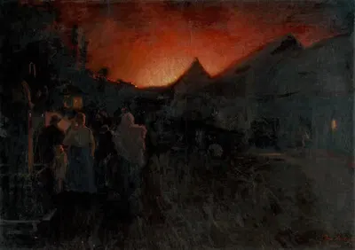 Пожар в Радвани by Доминик Скутецкий, 1920 — digital art print download