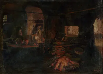 Motif from Bystrica Forges by Dominik Skutecký, 1907 — digital art print download