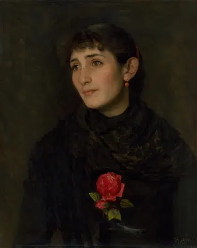 Портрет жены художника by Доминик Скутецкий, 1887 — digital art print download