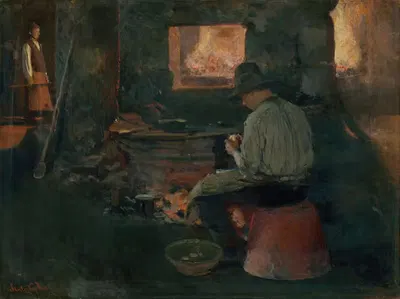 Приготовление обеда by Доминик Скутецкий, 1910 — digital art print download