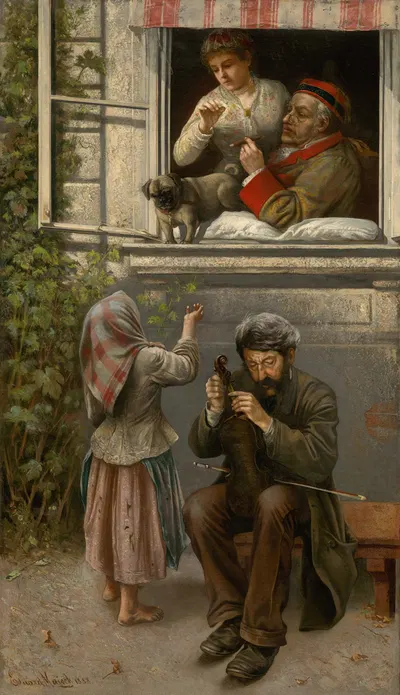 Blind Joe (Street Violinist) by Eduard Majsch, 1888 — digital art print download