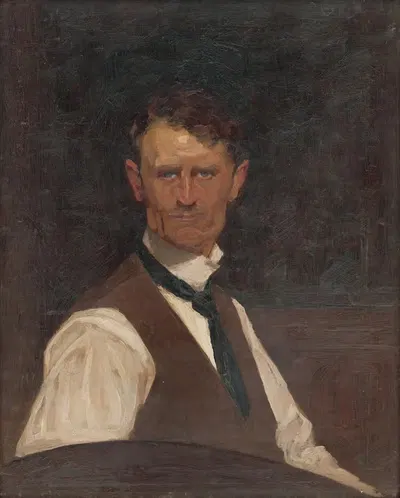 Self-Portrait in a White Shirt by Eduard Putra, 1910–1915 — digital art print download