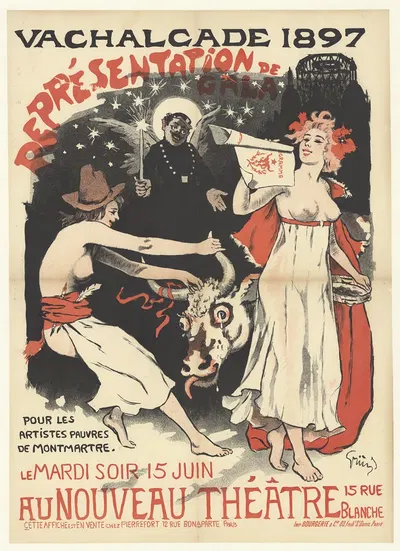 Vachalcade 1897. Représentation de gala pour les artistes pauvres de Montmartre. au nouveau théatre by Jules-Alexandre…