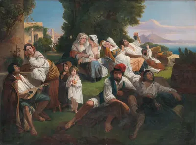 Nedelné odpoludnie pri Neapoli by Ferenc Balassa, 1829 – 1830 — digital art print download