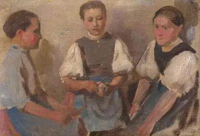 Троица девушек by Фрида Константин, 1913 — digital art print download
