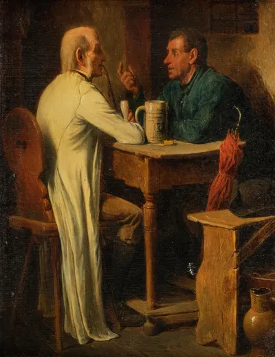 Plausch im Wirtshaus by Friedrich Friedländer, 1880 — digital art print download