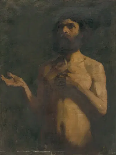 Этюд обнаженного старика by Гейза Куккан, 1900 — digital art print download