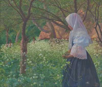 Девушка в народном костюме by Иван Жабота, 1914 — digital art print download
