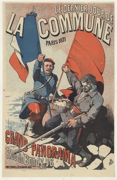 Le Dernier jour de la Commune, Paris 1871. Grand panorama by Леон Шубрак, 1883 — digital art print download