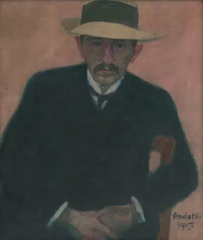 Портрет сидящего мужчины by Юлиус Андорко, 1907 — digital art print download
