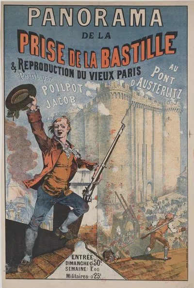 Panorama de la prise de la Bastille et reproduction du vieux Paris by Léon Choubrac, 1883 — digital art print download