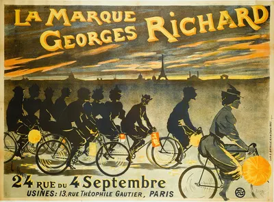 La Marque Georges Richard 24 Rue Du 4 Septembre Usines 13, Rue Theophile Gautier, Paris by Léonce Burret, 1890-1900 —…
