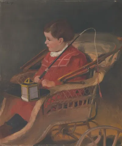 Портрет мальчика в коляске by Александр Кубиный, 1885–1900 — digital art print download