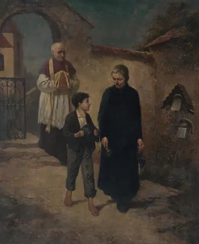 По пути ухаживать за больными by Фелициан Мочик, 1901 — digital art print download